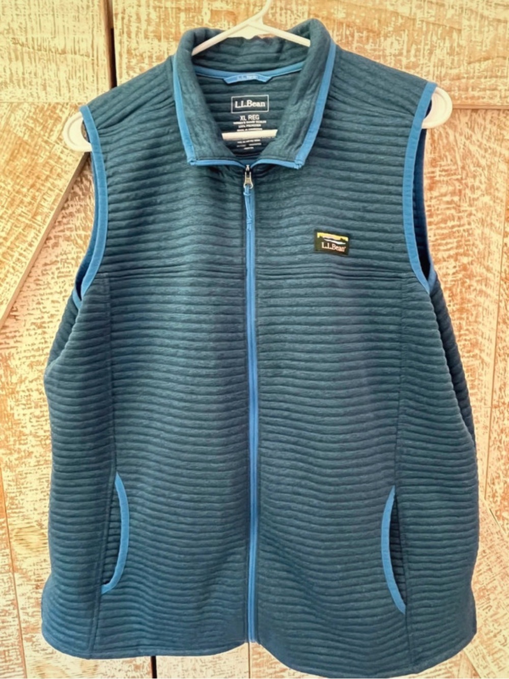 L.L. Bean Women’s Quilted Blue Full-Zip Fleece Vest Sz XL